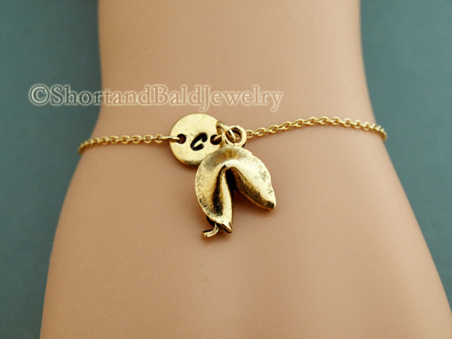 Fortune Cookies Charm Bracelet Lucky Charm Antique Gold Etsy