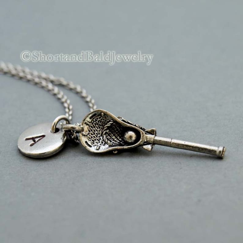 Lacrosse Charm Necklace Lacrosse Stick Necklace Antique Etsy Canada