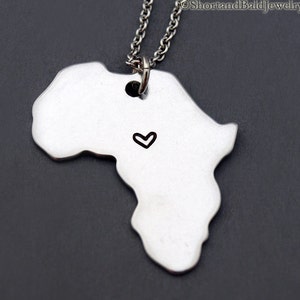Afrika Karte Halskette, Afrika Karte Charme Halskette, Afrika Silhouette Halskette, Fernbeziehung, beste Freunde Halskette