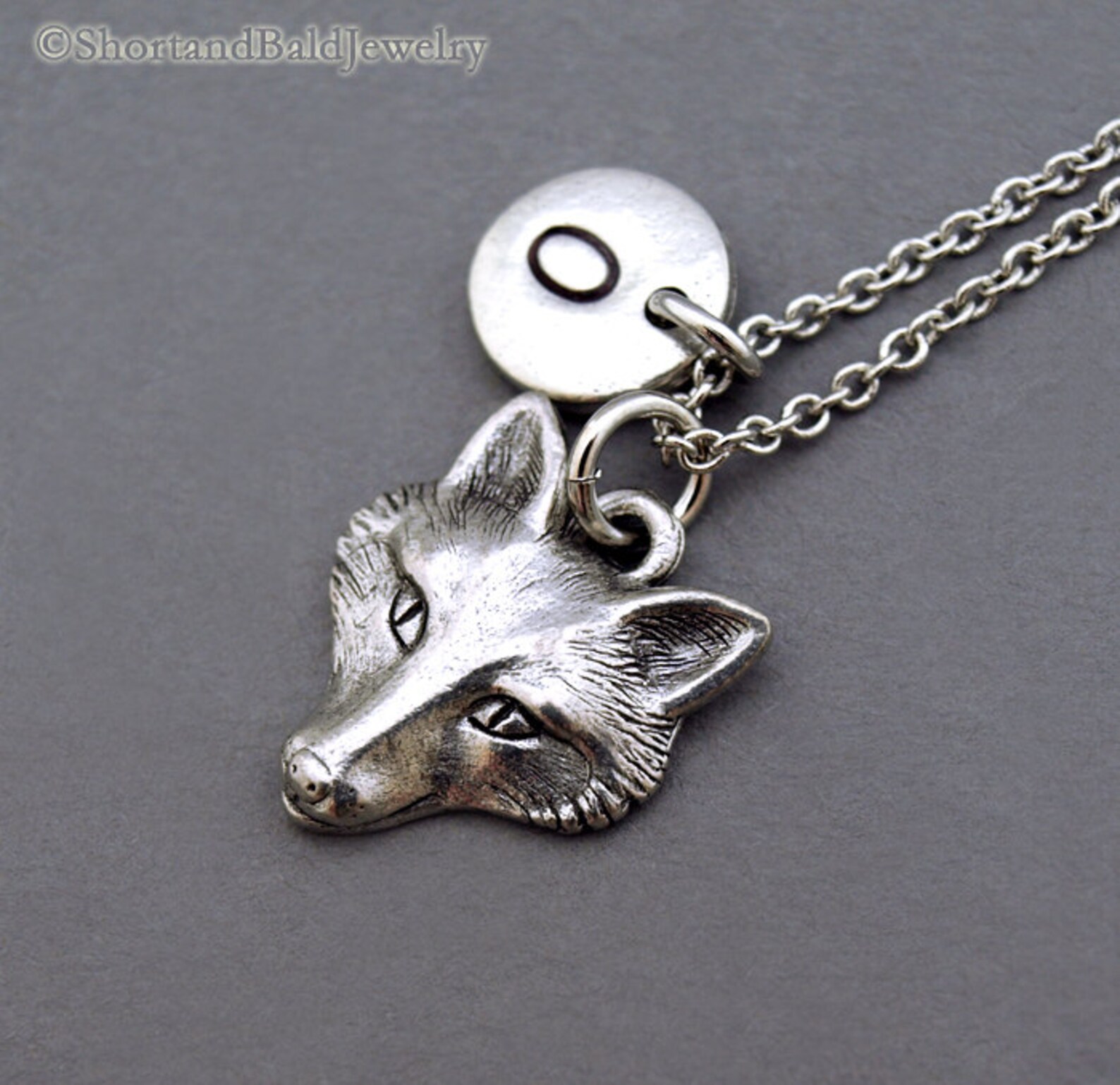 Fox Necklace Fox head necklace fox face Silver fox charm Etsy