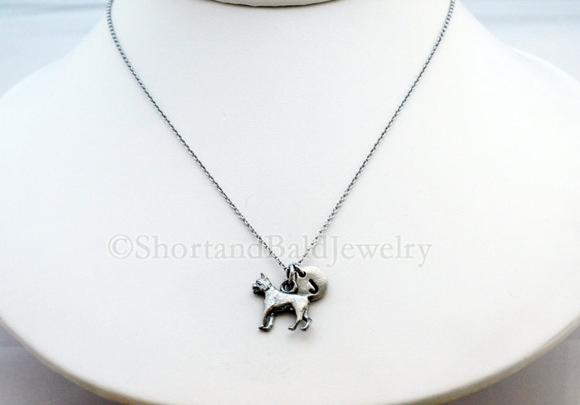 Boxer Dog Necklace Boxer Charm Necklace Initial Necklace Etsy