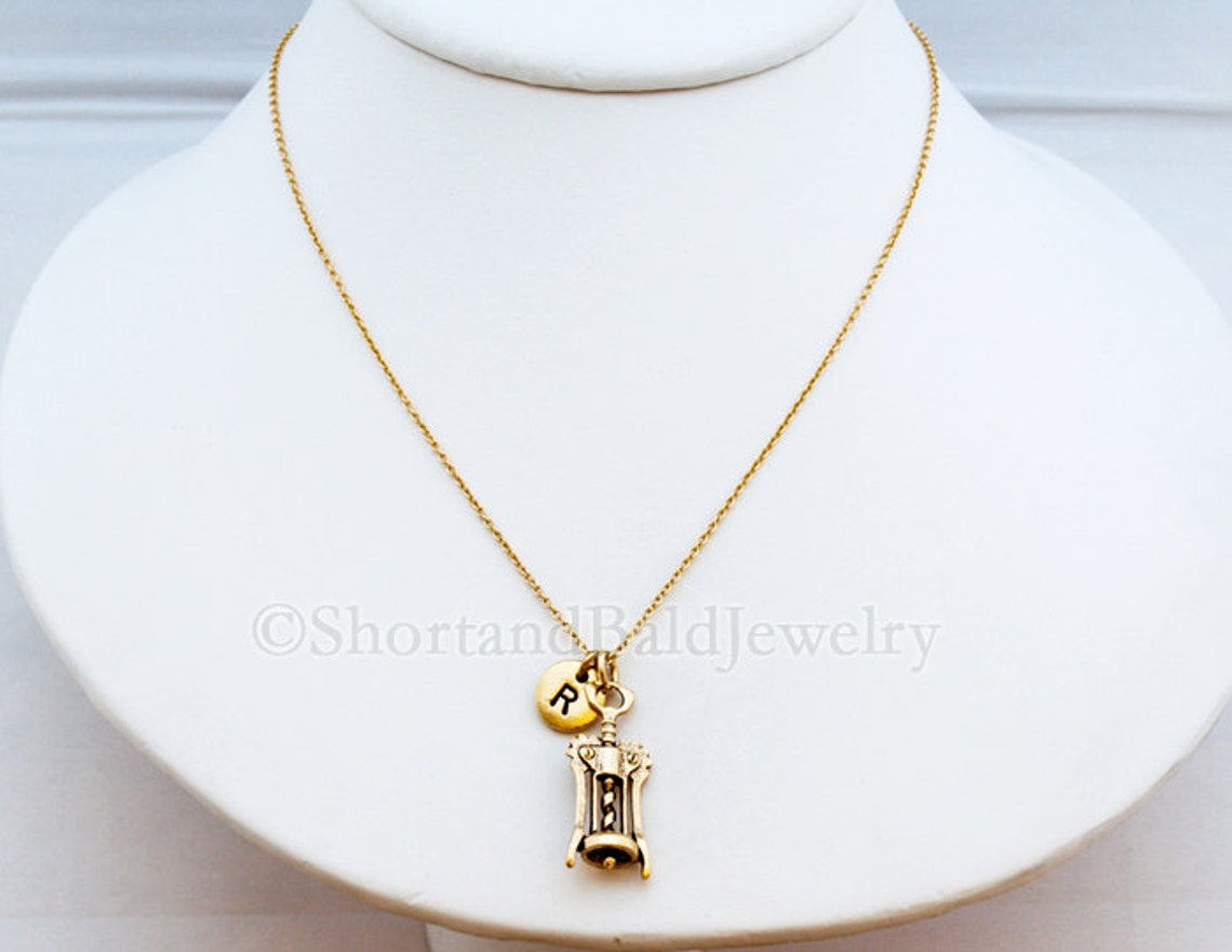 Wine Bottle Opener Necklace Cork Screw Wine Screw Antique Etsy