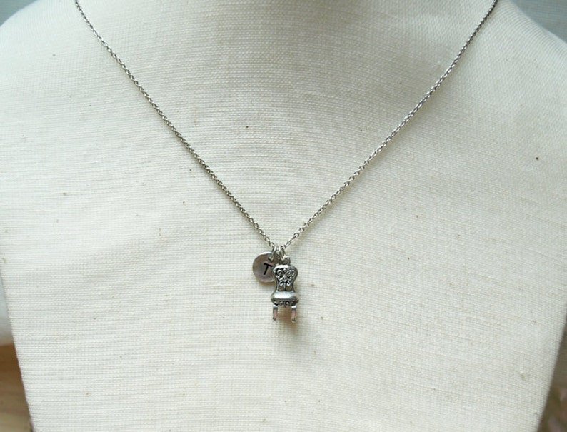 Chair Necklace Furniture Charm Initial Necklace Initial Etsy
