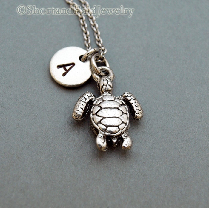 Sea Turtle Necklace Silver Sea Turtle Charm Necklace Marine - Etsy