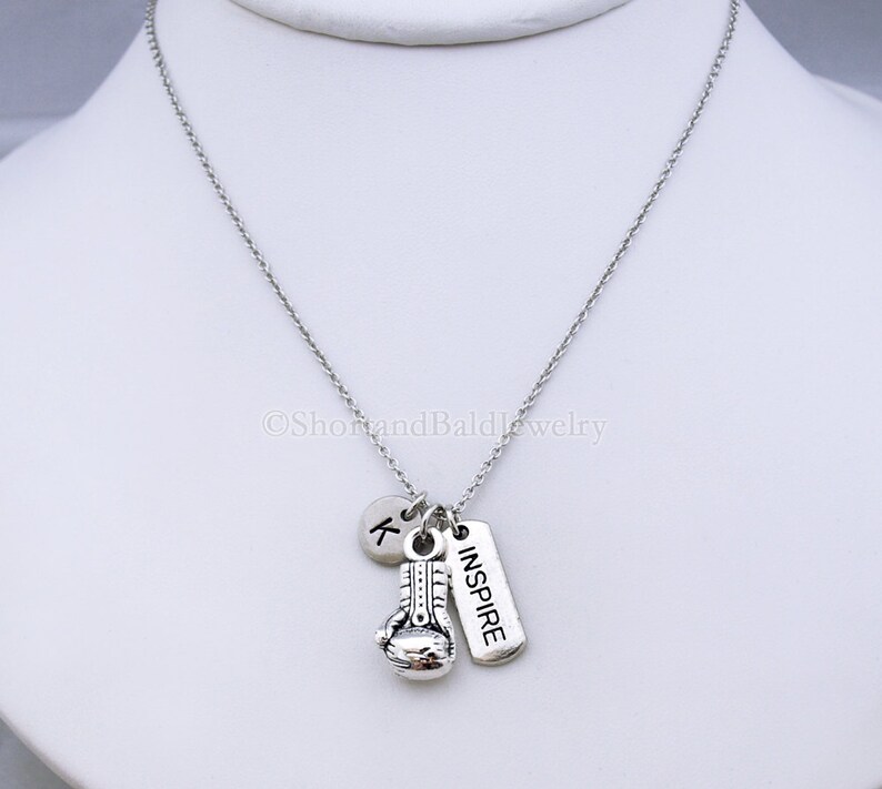 Boxing glove charm necklace Inspire charm Inspirational Etsy