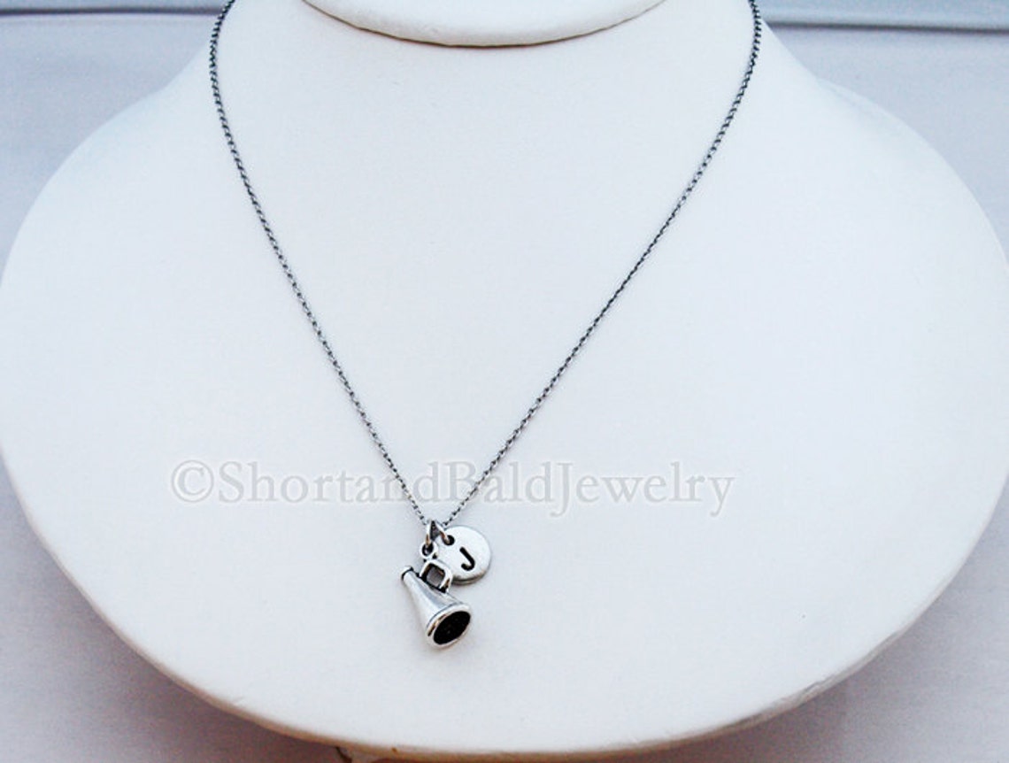 Cheerleader megaphone necklace cheerleader necklace silver Etsy