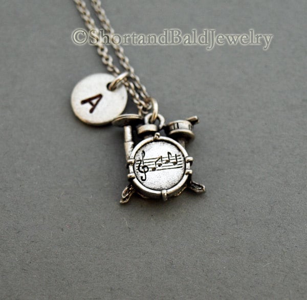Drums Necklace Drum Set Necklace Drums Charm Drummer Etsy