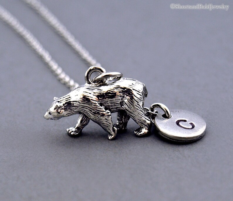 Grizzly Bear Necklace Bear Charm Necklace Bear Charm Etsy