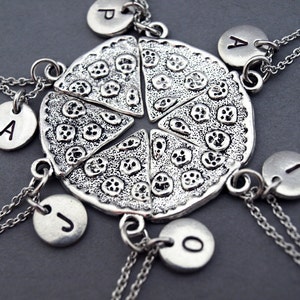 Pizza necklace, Pizza slice necklaces, Set of 5, 6, 7, 8 pepperoni pizza, food charm, Pizza friendship necklace, Whole pizza necklaces