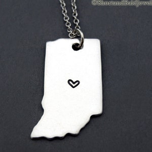 Indiana Halskette, Indiana State Map Charme, Indiana State Silhouette, Fernbeziehung, Paare-Halskette, beste Freunde Halskette