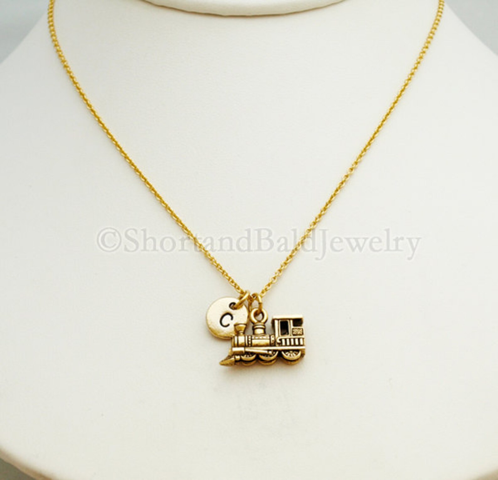Steam Train Necklace Train Steam Engine Antique Gold Etsy
