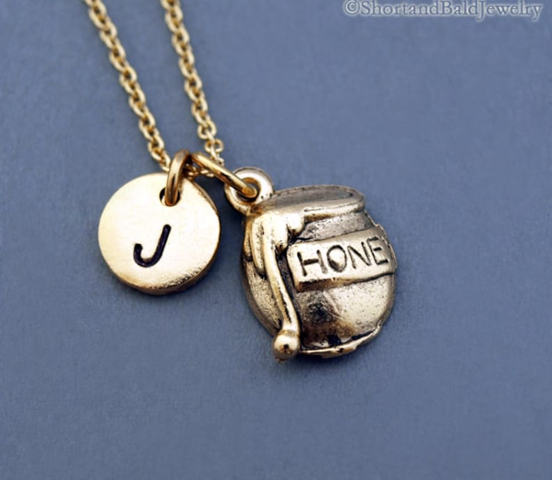 Honey Jar Charm Necklace Honey Charm Necklace Honey Bee Etsy