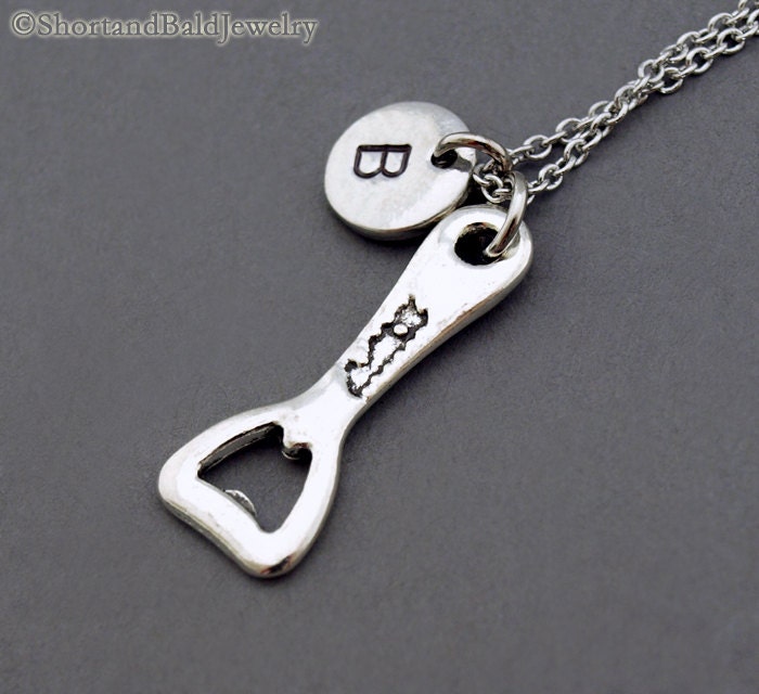 Bottle Opener Necklace, Bottle Opener Charm, Key Fob, Antique