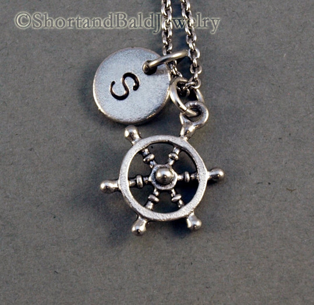 Ship Steering Wheel Necklace Old Sailing Ship Nautical Etsy