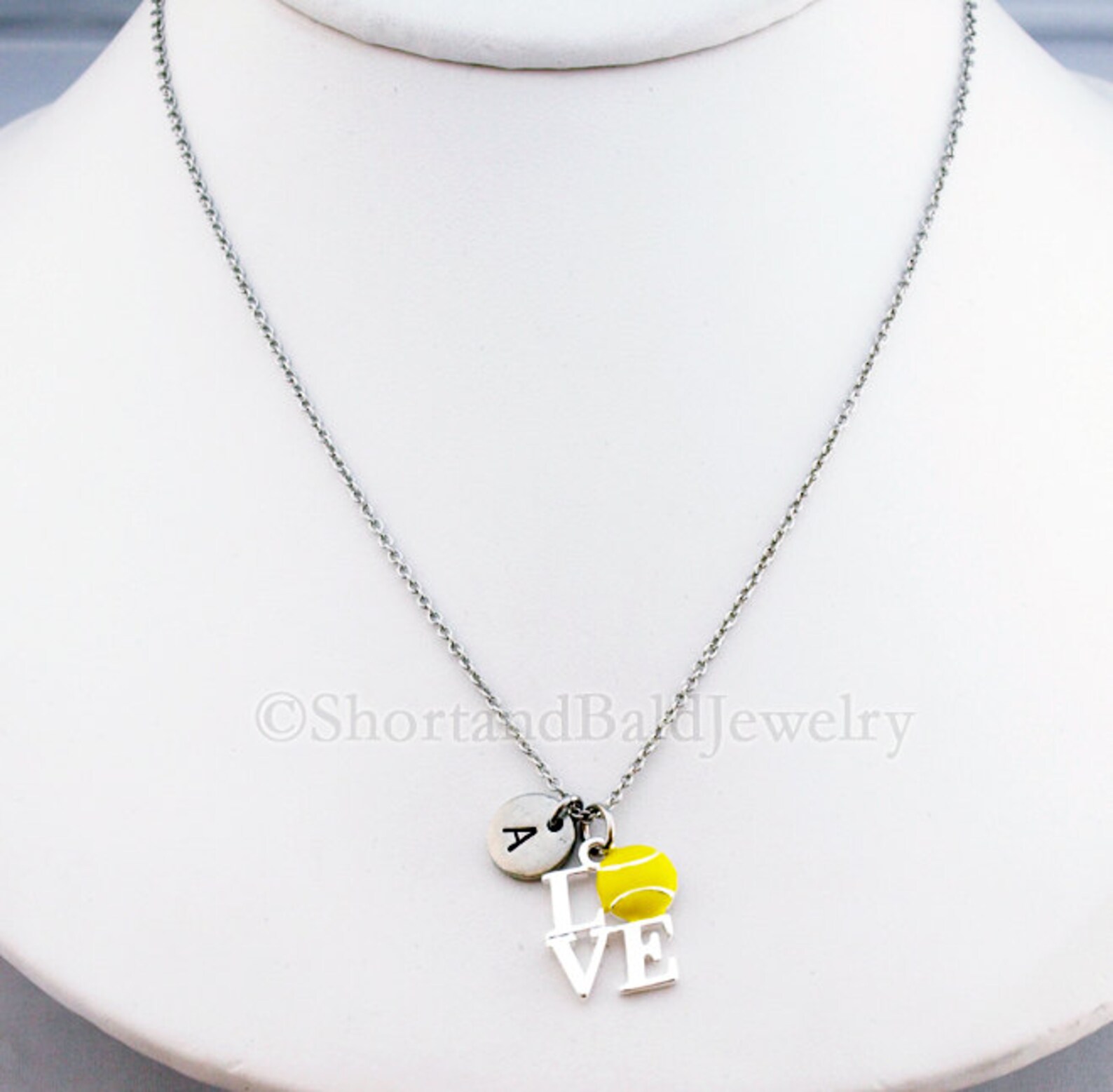 Tennis Ball Necklace I Love Tennis Yellow Tennis Ball Charm Etsy