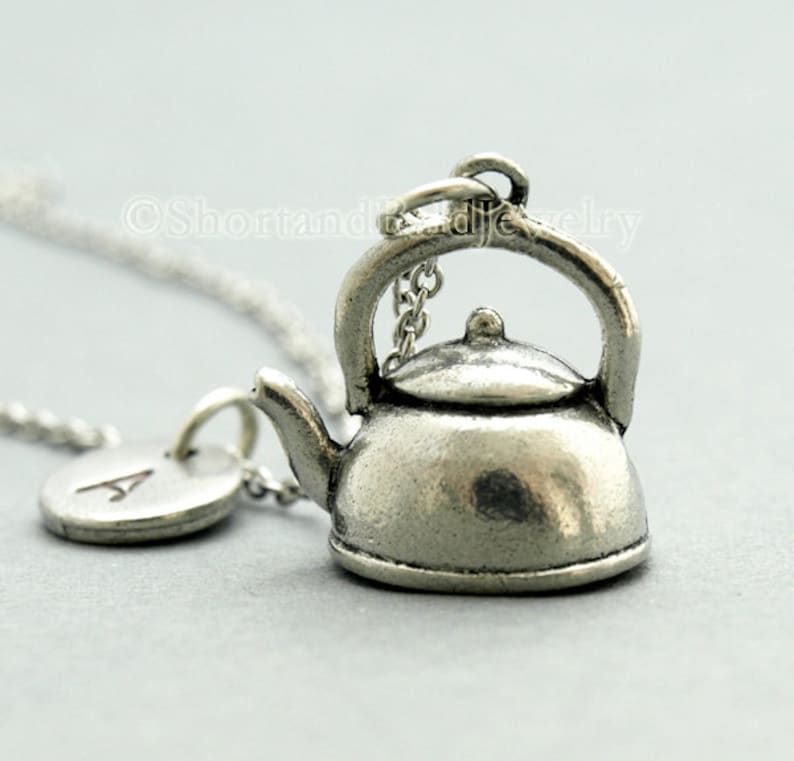 Kettle Charm Necklace Teapot Necklace Tea Opt Kitchen Etsy