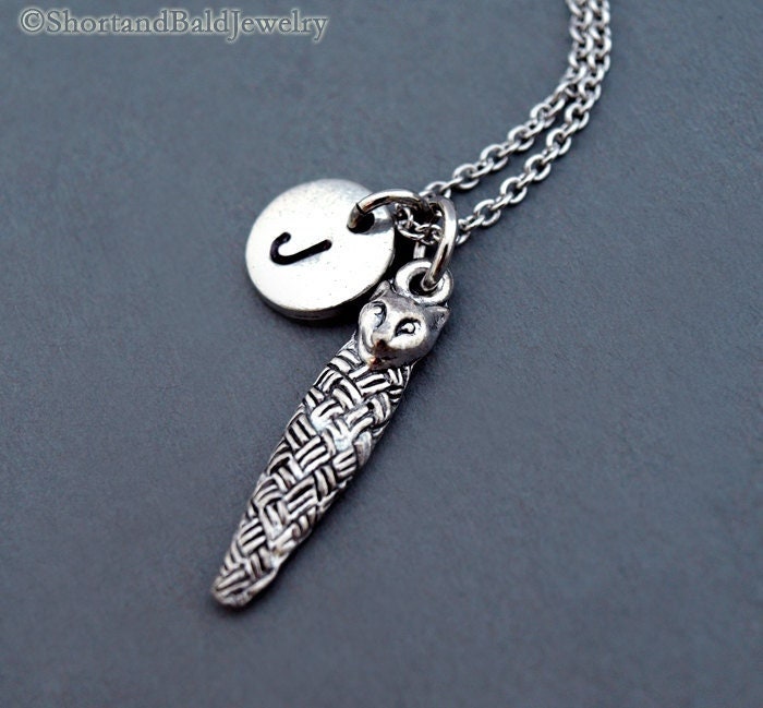 Mummy cat necklace, Egyptian cat, Ancient cat, Cat goddess Necklace, initial necklace, initial hand stamped, personalized, monogram