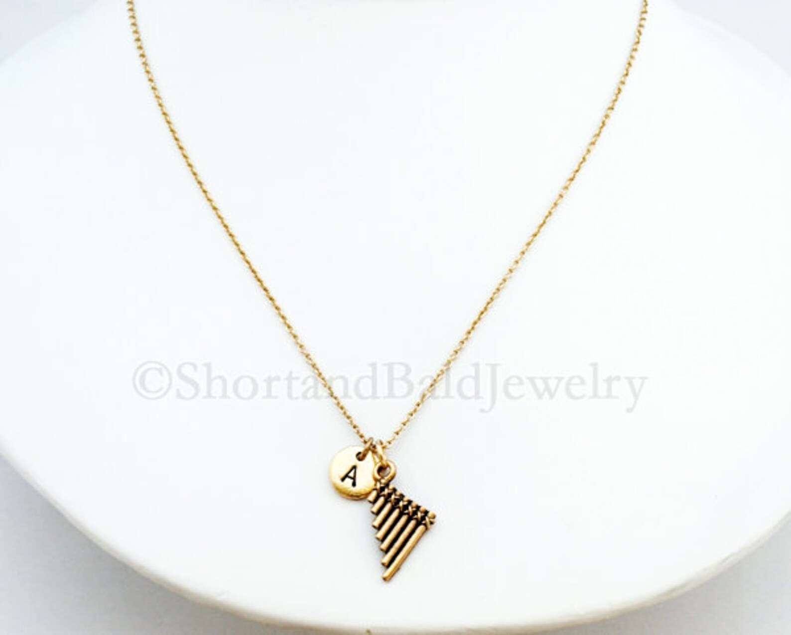 Pan flute Necklace Pan flute charm pan pipes antique gold Etsy