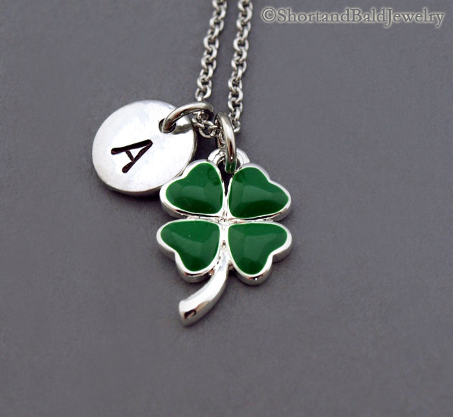 Four Leaf Clover necklace lucky charm 4 leaf Shamrock Etsy