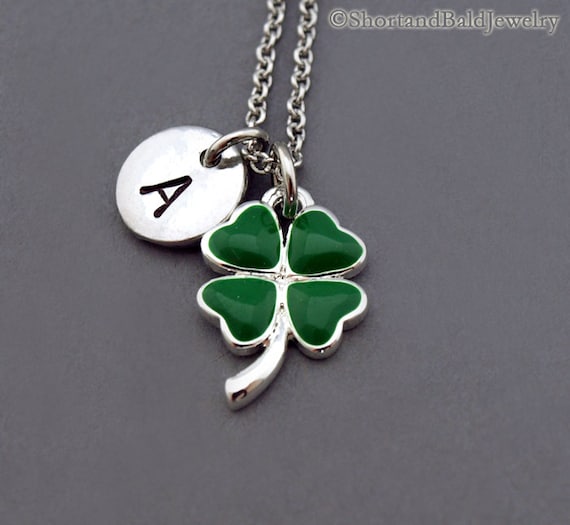 Four Leaf Clover necklace lucky charm 4 leaf Shamrock  Etsy