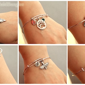 Armband med vingar och hjärta, armband med änglavingar och hjärta, skyddsängel, expanderbart armband, personligt armband, charmarmband, initialarmband bild 4