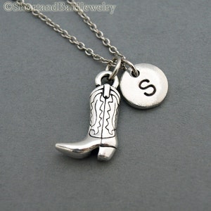 Cowboy Boot Necklace, Cowgirl Boot Necklace, Western, Silver Cowboy