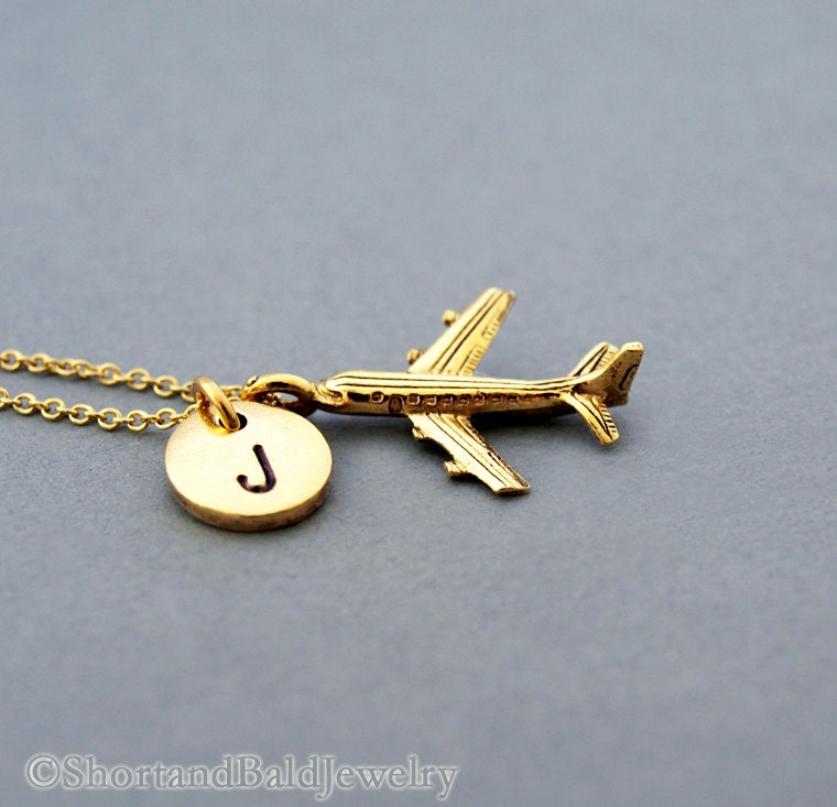 Airplane charm Necklace Jet necklace plane charm pilot Etsy