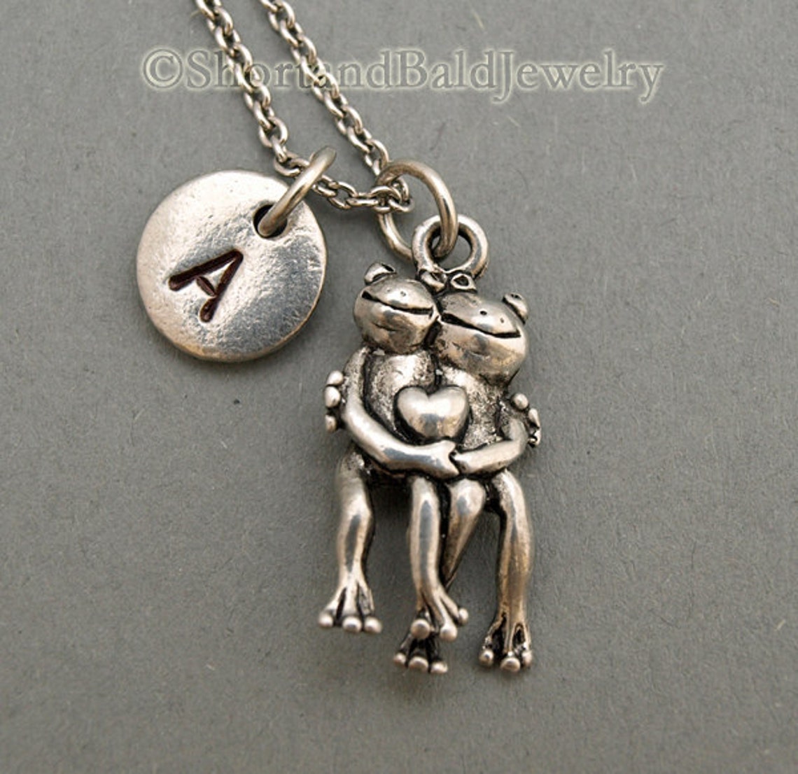 Hugging Frogs Charm Frog Couple Frog Necklace Wedding Gift - Etsy