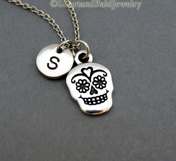Day of the Dead Sugar Skull Charm Antiqued Sterling Silver Day of the Dead Sugar Skull Charm Antiqued Sterling Silver