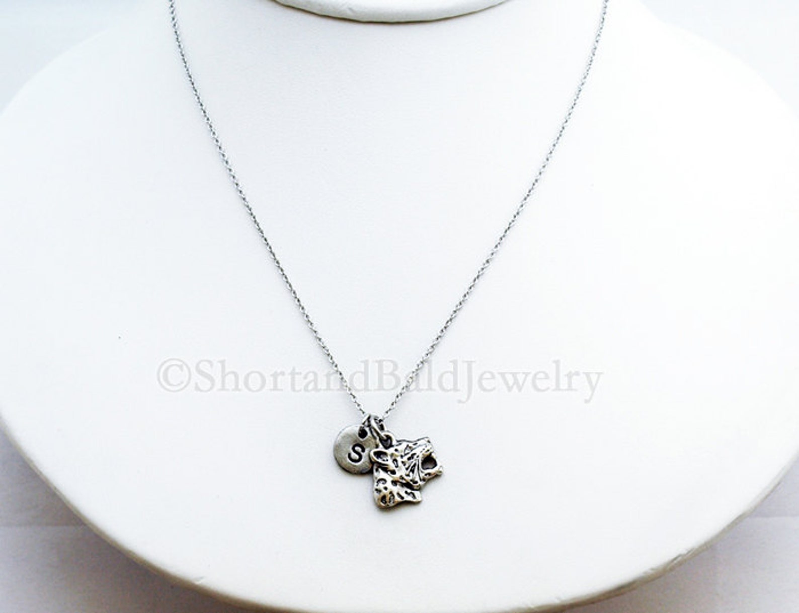 Jaguar Head Necklace Jaguar Charm Wild Cat Initial Etsy