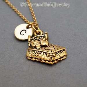 Bed and pillow necklace, Bed charm, Pillow charm, furniture charm, initial necklace, initial hand stamped, personalized, monogram