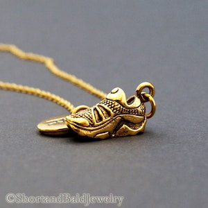 Sneaker necklace, Trainer, Athletic shoes, initial necklace, Antique gold, initial hand stamped, personalized, monogram
