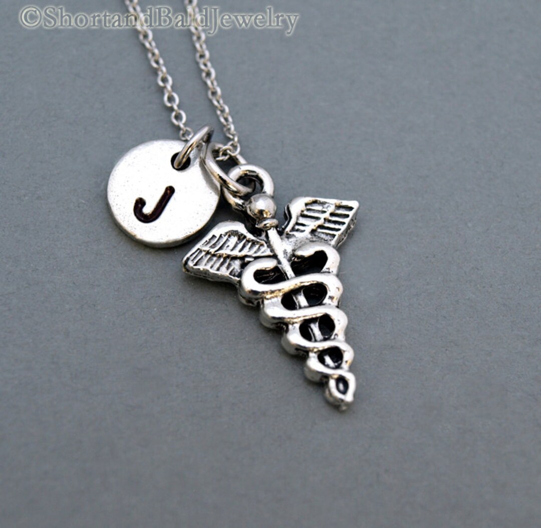 Symbol of Medicine Necklace Medical Symbol Charm Caduceus - Etsy