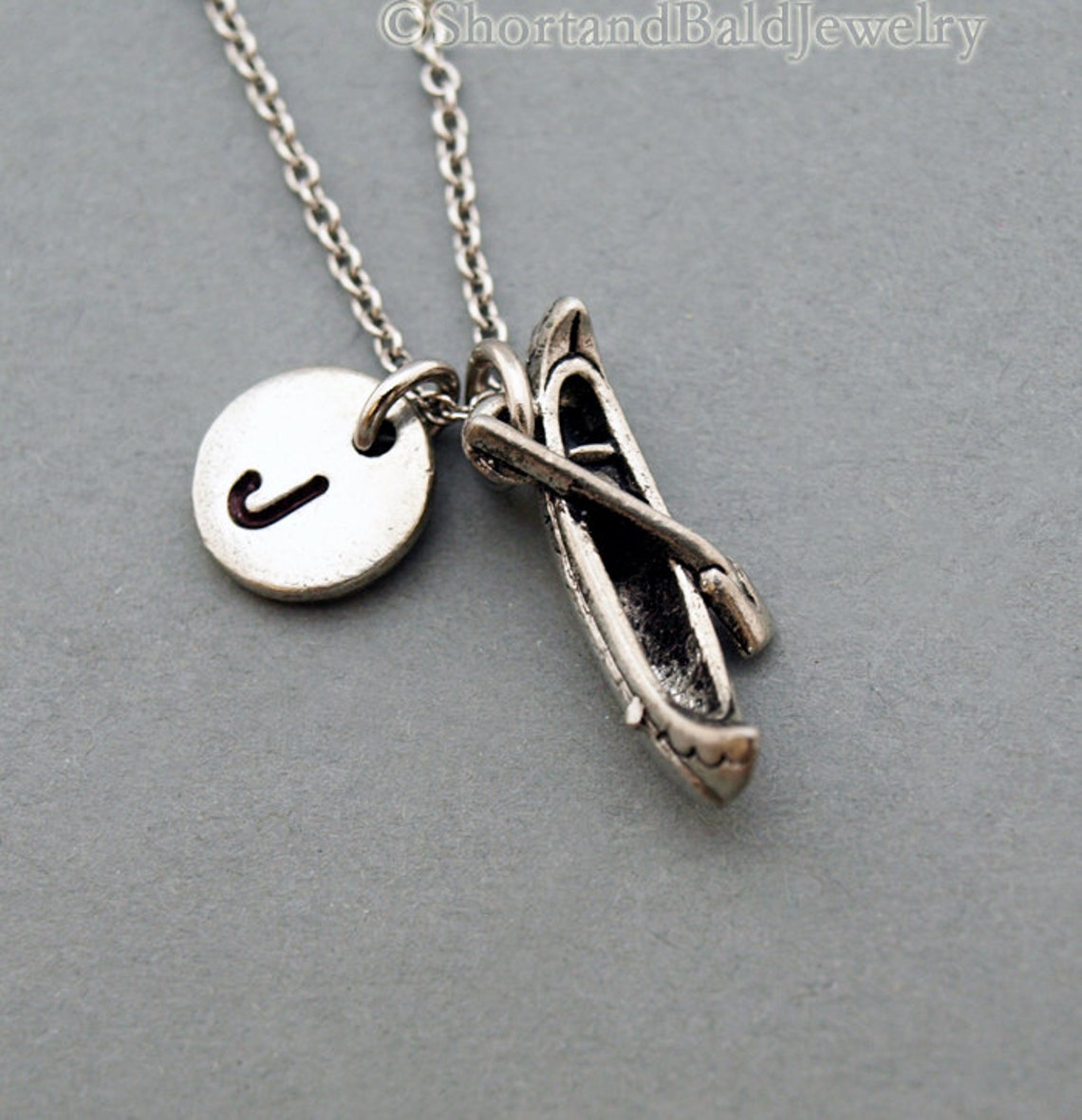 Canoe Necklace Kayak Boat Necklace Paddle Necklace Initial Etsy