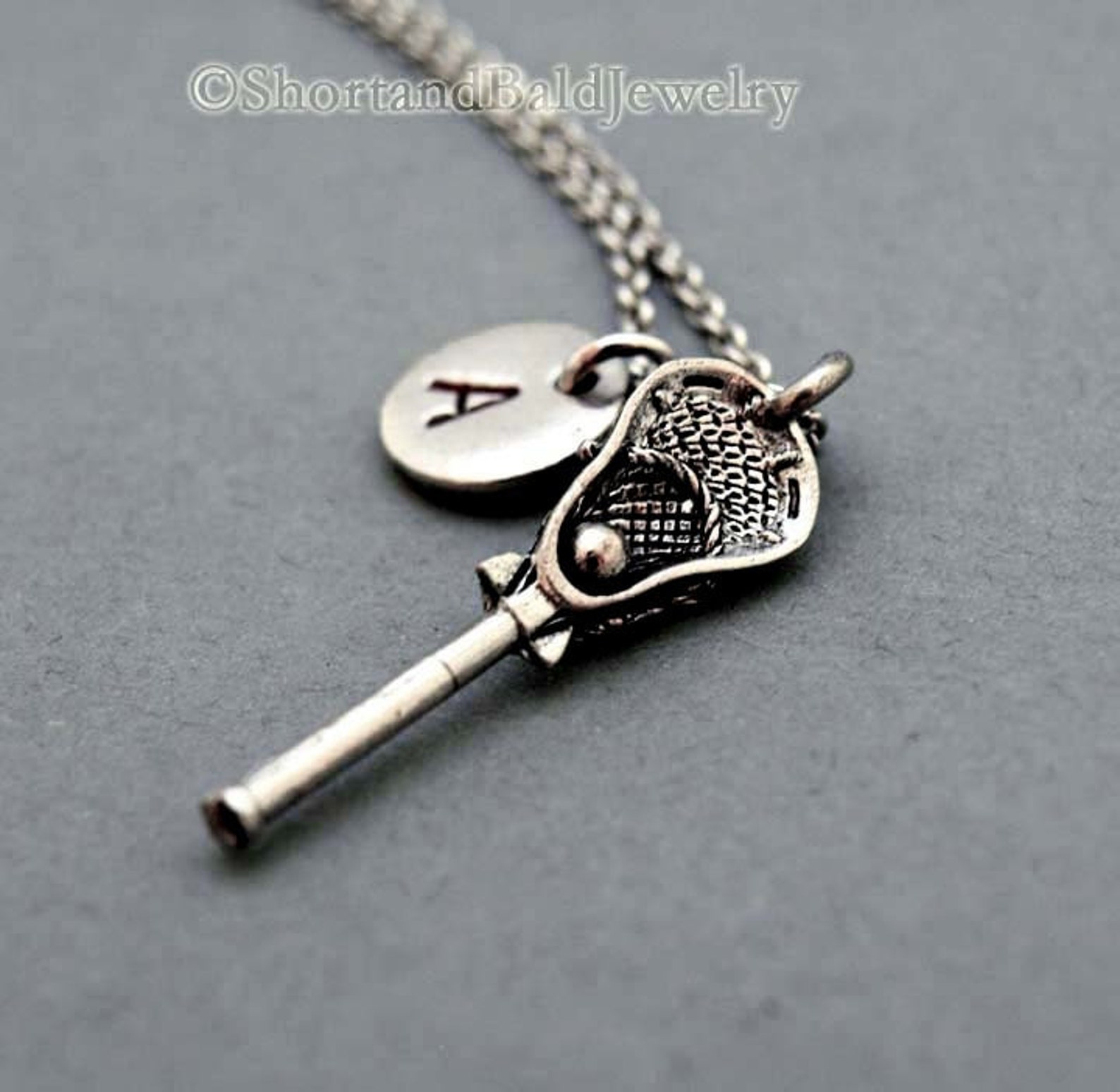 Lacrosse Charm Necklace Lacrosse Stick Necklace Antique Etsy