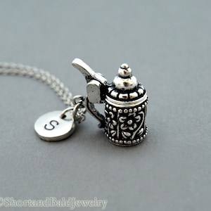 Beer Stein necklace, Beer mug, Beer necklace, Beermug, antique silver, initial necklace, initial hand stamped, personalized, monogram