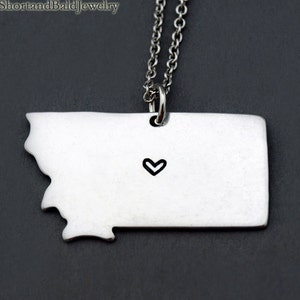 Montana Halskette, Montana State Karte Charme, Montana State Silhouette, Fernbeziehung, Paare Halskette, beste Freunde Halskette