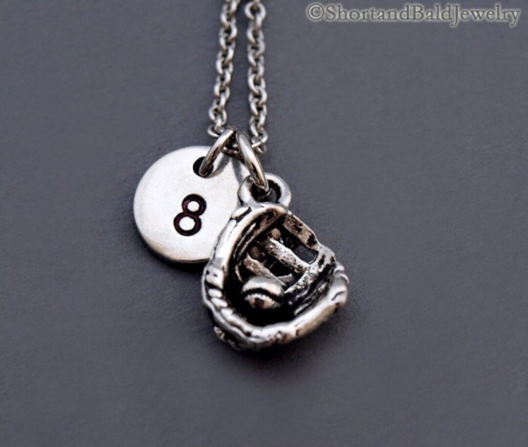 Baseball Glove Necklace Softball Necklace Baseball Mitt Etsy
