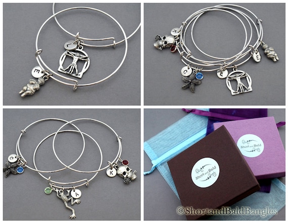 Rhino Charm Bracelet, Antique Silver, Initial Bracelet, Friendship