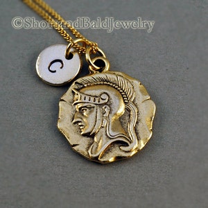Roman coin Necklace, coin necklace, antique coin, vintage coin, antique gold, initial necklace, initial hand stamped, personalized, monogram