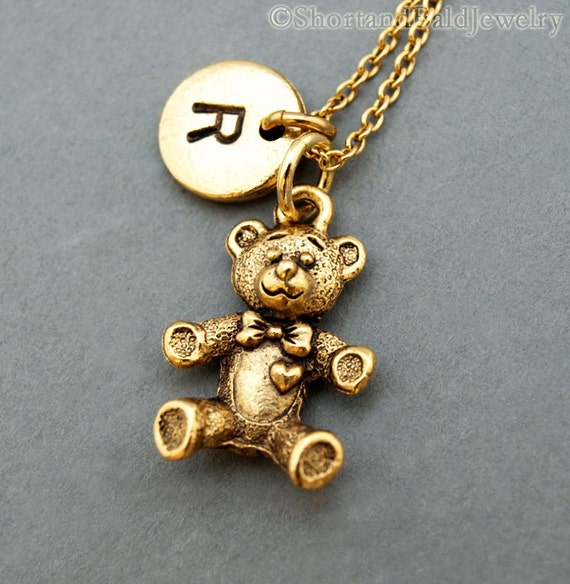 Gold Teddy Bear Charm Necklace Large Gold Gummy Bear Charm Necklace Teddy Bear  Charm - Etsy
