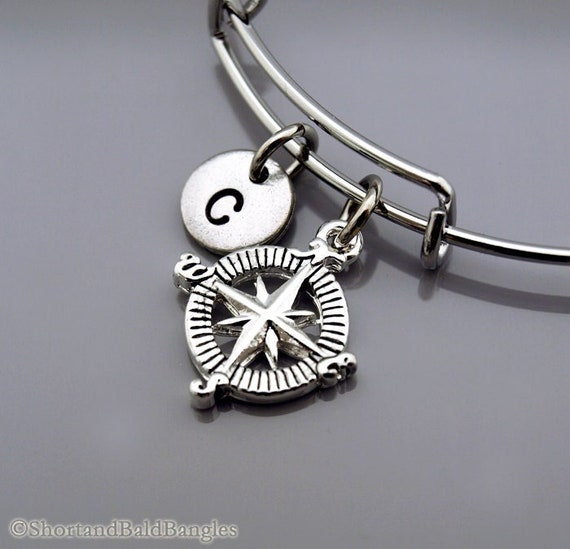 Compass charm bangle deals
