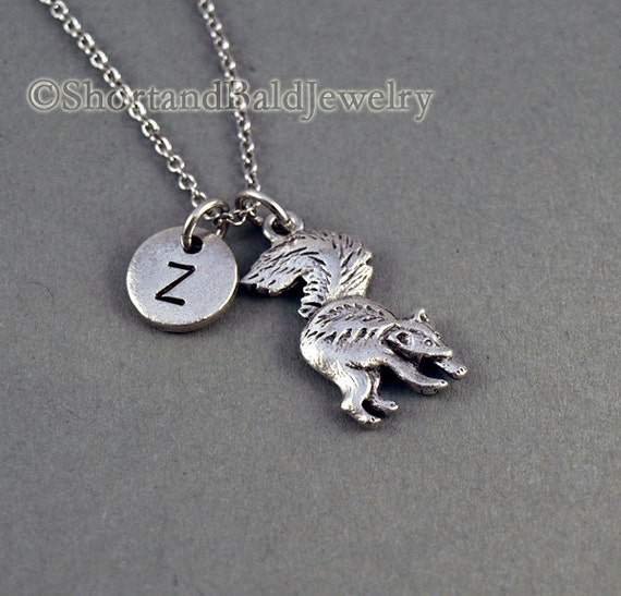 Skunk Necklace Polecats Silver Skunk Charm Necklace Silver