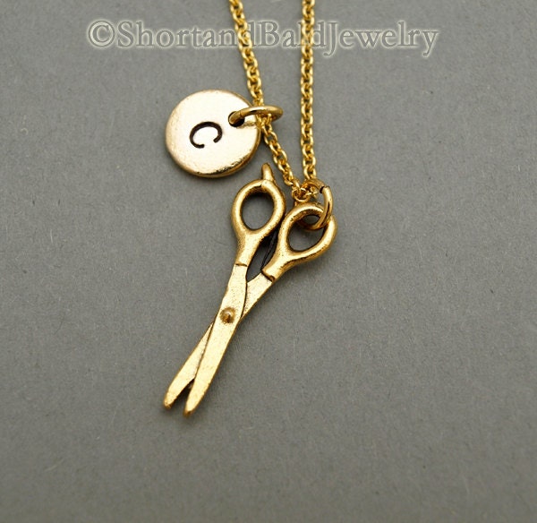 Scissors Chain Scissors Necklace, Scissors Charm, Hairdresser, Gold Scissors, Hair ...