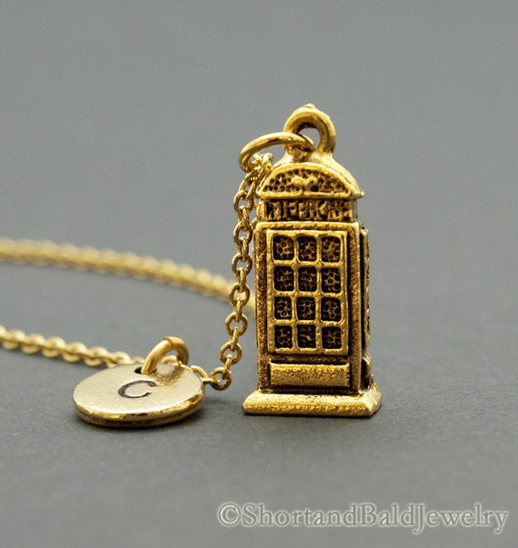 London Phone Booth Necklace Red Telephone Box Public Phone 