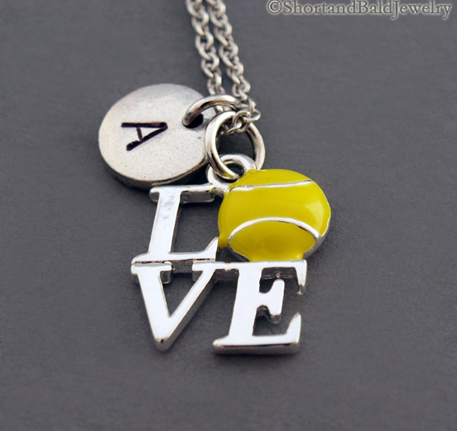Tennis Ball Necklace I Love Tennis Yellow Tennis Ball Charm Etsy
