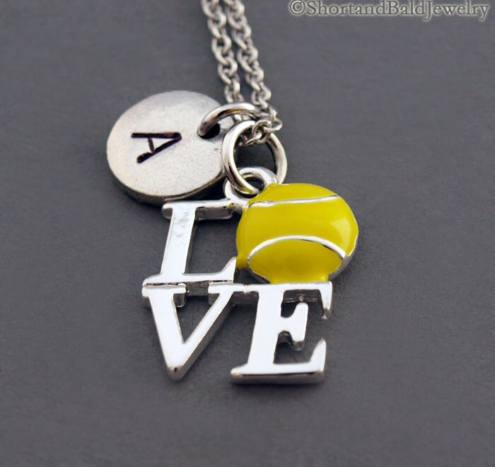 Tennis ball necklace I Love tennis Yellow tennis ball charm Etsy