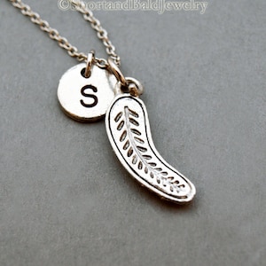 Cucumber pickle necklace, pickled cucumber, Cornichon, gherkin, initial necklace, hand stamped, personalized, antique silver, monogram
