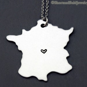 Frankreich Karte Halskette, Frankreich Karte Charme, Frankreich Karte Silhouette Halskette, Fernbeziehung, Paare Halskette, Beste Freunde Halskette