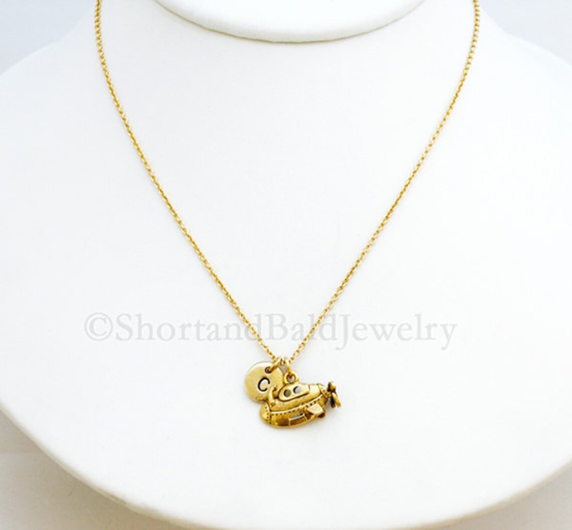 Submarine Charm Necklace Yellow Submarine Antique Gold Etsy